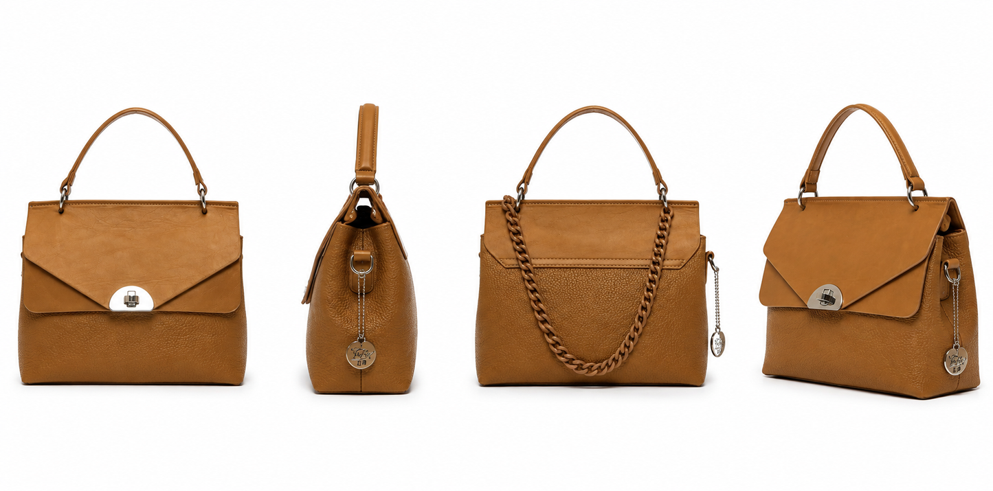 FEFE — Envelope Flap Top-Handle Bag