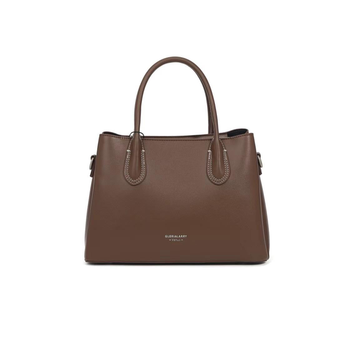 Venus Luxe Structured Handbag (Beige-Black-Brown)